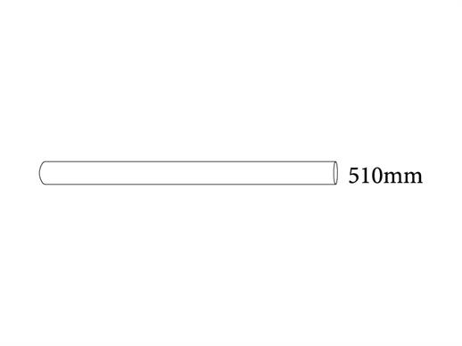 Tube for roof, Ø38 mm, 510 mm  