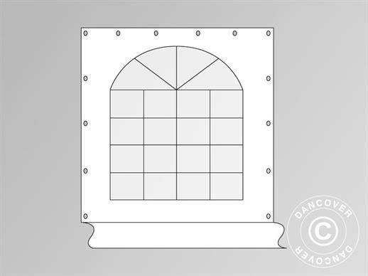 Sidovägg med fönster 2,3x2,3m för partytält Semi Pro 7x7m, Vit