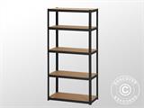 Rack de stockage avec 5 étagères, 0,9x0,45x1,8m, Noir