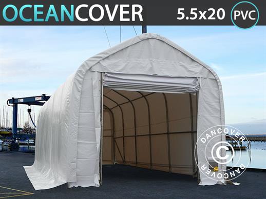 Paadi varjualune OceanCover 5,5X20X4,1X5,3m, PVC, Valge
