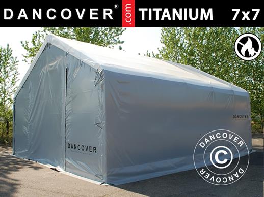 Skladišni šator Titanium 7x7x2,5x4,2m, Bijela/Siva