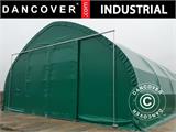 Tenda galpão/armazém agrícola 9x15x4,42m c/portão deslizante, PVC, Verde
