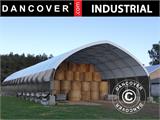 Storage shelter, arched tent 12x16x5.88 m, PVC, White/Grey Storage shelter, arched tent 12x16x5.88 m, PVC, White/Grey