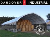 Capannone tenda/tunnel agricolo 12x16x5,88m, PVC, Bianco/Grigio