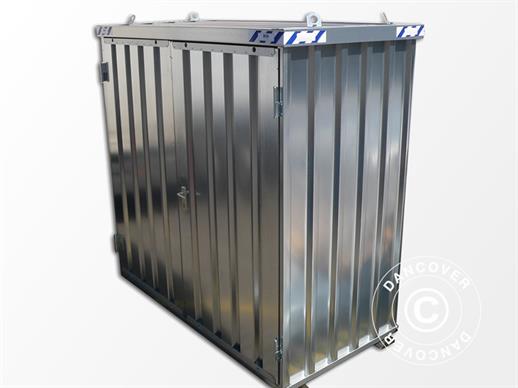 Container, Rigel, 1,1x2,1x2,1m mit Doppelflügeltür, Silber