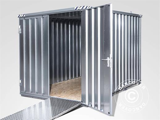 Container, Rigel, 2,1x2,1x2,1m med dubbel dörr, Silver