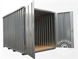 Container, Rigel, 4,1x2,1x2,1m m/dobbeltdør, Sølv