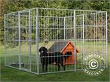 Hondenhok en kennel, 2,4x2,4x1,8m, Staal, 5,76m²