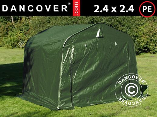 Skladišni šator PRO 2,4x2,4x2m, PE, Zelena