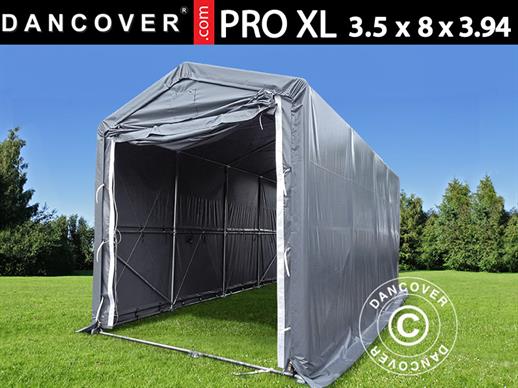 Noliktavas telts PRO XL 3,5x8x3,3x3,94m, PVC, Pelēks