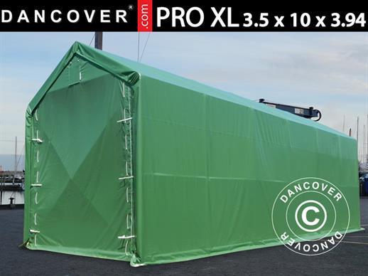 Carpa grande de almacén PRO XL 3,5x10x3,3x3,94m, PVC, Verde