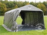 Tente abri garage PRO 3,6x6x2,7m PE avec couvre-sol, Gris