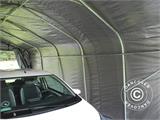 Garagem portátil PRO 3,6x6x2,7m em PE com cobertura de solo, Cinza