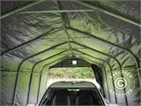 Garagem portátil PRO 3,6x6x2,7m em PE com cobertura de solo, Cinza