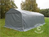 Tenda garage PRO 3,6x8,4x2,7m PVC con copertura del terreno, Grigio