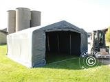 Noliktavas telts PRO 5x8x2,5x3,89m, PVC, Pelēks