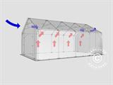 Opslagtent PRO 5x8x2,5x3,89m, PVC, Grijs