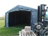 Tenda de armazenagem PRO 5x8x2,5x3,89m, PVC, Cinza