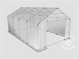 Opslagtent PRO 5x8x2,5x3,89m, PVC, Grijs