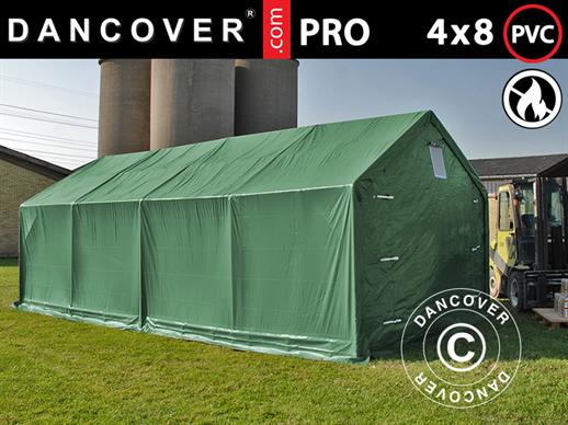 Storage shelter PRO 4x8x2x3.1 m, PVC, Green