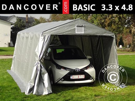 Portable garage Basic 3.3x4.8x2.4 m PE, Grey