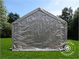 Storage shelter PRO 4x8x2.5x3.6 m, PE, Grey