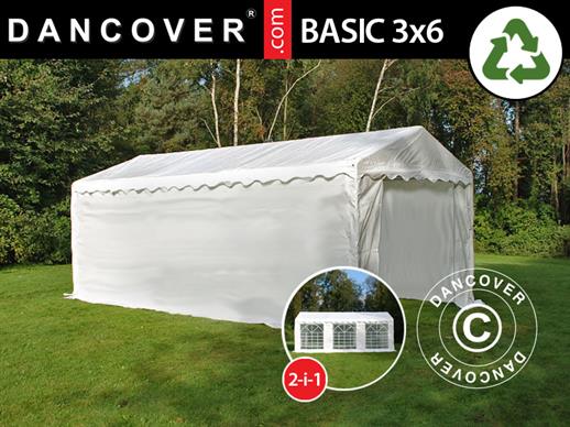 Sandėliavimo palapinė Basic 2-in-1, 3x6m PE, Balta