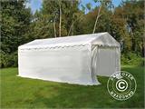 Tente de stockage Basic 2-en-1, 4x6m PE, Blanc