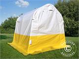 Tenda da lavoro/magazzino PRO  2x2x2m, PVC, Bianco/Giallo, Ritardante di fiamma