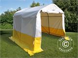 Tenda da lavoro/magazzino PRO 2,4x2,4x2m, PVC, Bianco/Giallo, Ritardante di fiamma