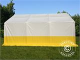Tente de stockage PRO 4x6m, PVC, blanc/jaune, retardateur de flammes