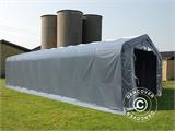 Storage shelter PRO 6x12x3.7 m PVC w/skylight, Grey