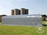 Capannone tenda PRO 6x12x3,7m PVC con pannello centrale, Grigio