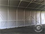 Opslagtent PRO 6x12x3,7m PVC met lichtpaneel, Grijs