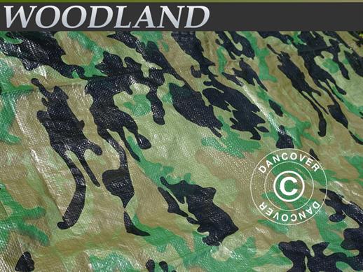Bâche camouflage Woodland 1,9x3m, 100g/m²