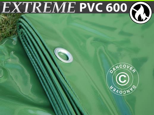 Bâche 4x6m, PVC 600g/m² Vert, Ignifugé