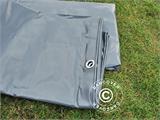 Tarpaulin 6x8 m, PVC 600 g/m², Grey, Flame retardant