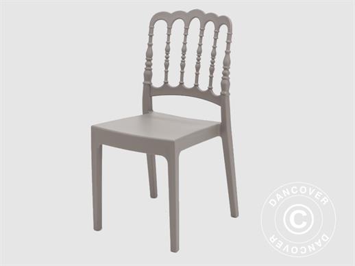 Stapelbare stoel, Napoleon, Grijs, 6 st. NOG SLECHTS 3 SETS