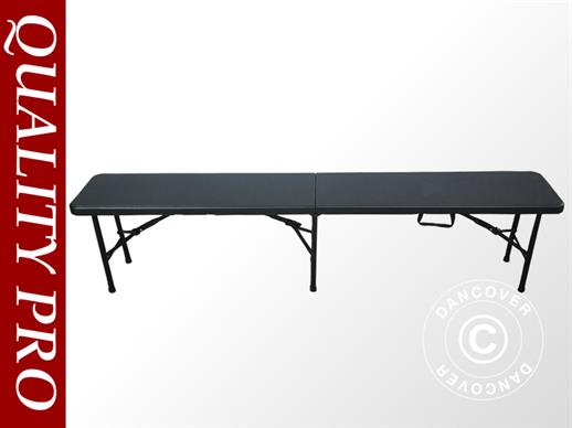 Folding bench 244x30x43 cm, Black (1 pc.)