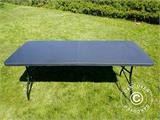 Table pliante 180x74x74cm, noir (1 pièce)