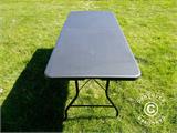 Table pliante 180x74x74cm, noir (10 pièces)