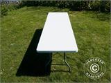 Table pliante 240x76x74cm, Gris clair (10 pièces)