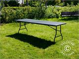 Table pliante 240x76x74cm, Noir (10 pièces)