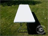 Table pliante 240x76x74cm, Gris clair (1 pcs)