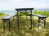 Ensemble table et chaises de brasserie PRO 180x60x78cm, Noir