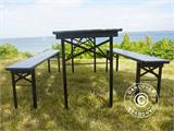 Biertisch-Set PRO 180x60x78cm, Schwarz