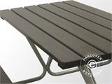 Mesa de picnic, 1,75x1,60m, Negra