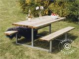 Piknik-bord, 1,4x1,75x0,75m, Lyst træ