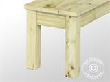 Puidust laua ja pingi komplekt, 0,74x1,2x0,75m, Naturaalne