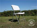 Chaise pliante 48x43x89cm, Gris clair/Blanc, 24 pièces